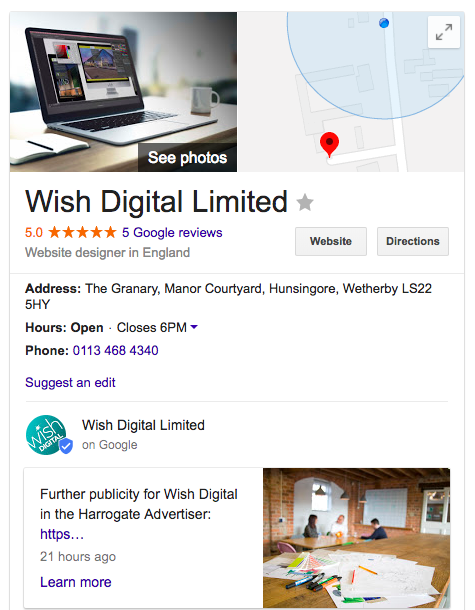 Google My Business Wish Digital