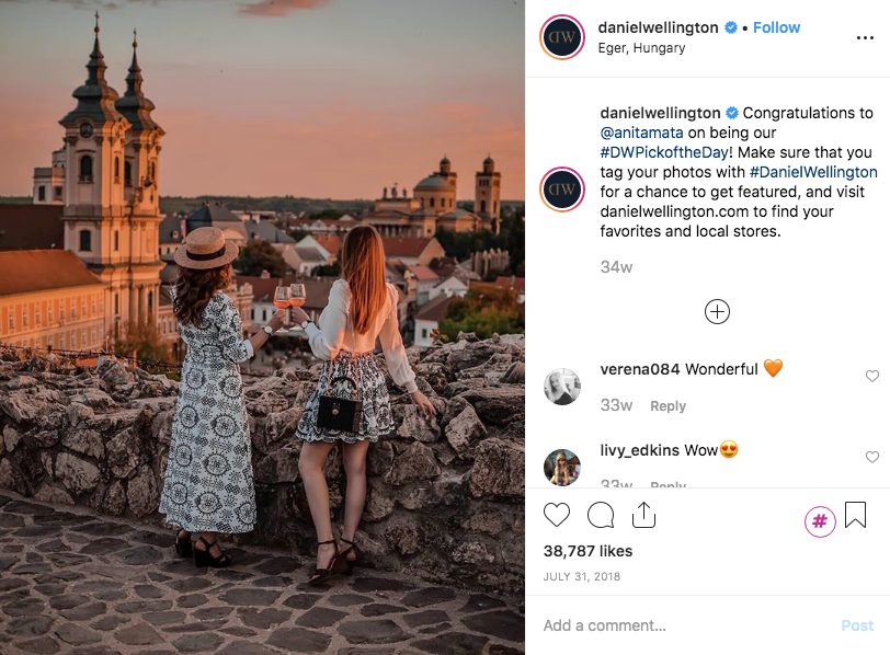 daniel wellingtion instagram