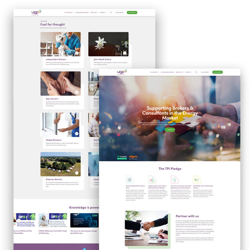 UGP website internal pages