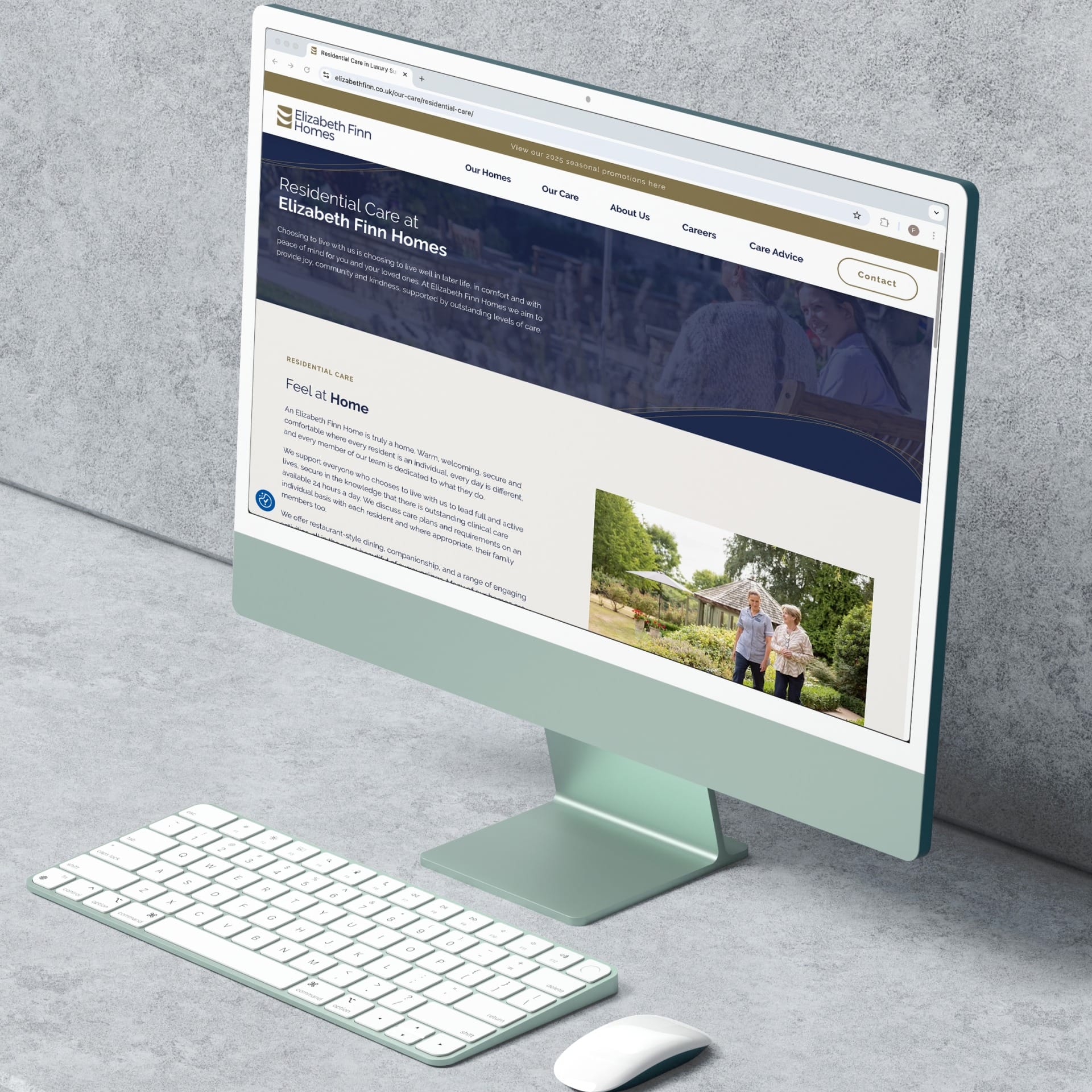 Elizabeth Finn site on an imac